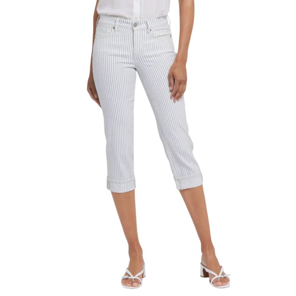 NWT NYDJ Marilyn Straight Crop Jeans With Cuffs in Palencia Stripe Sz. 18W